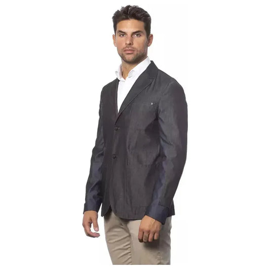 Verri Gray Cotton Men Blazer Verri