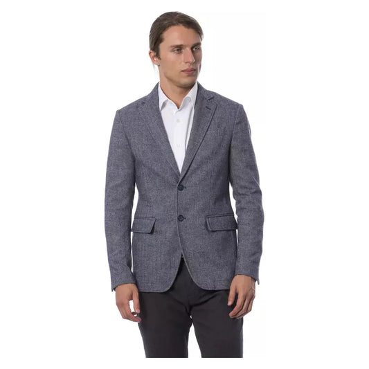 Verri Blue Wool Men Blazer