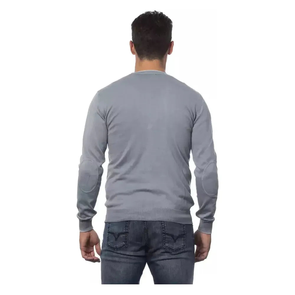 Verri Gray Cotton Men Cardigan Verri