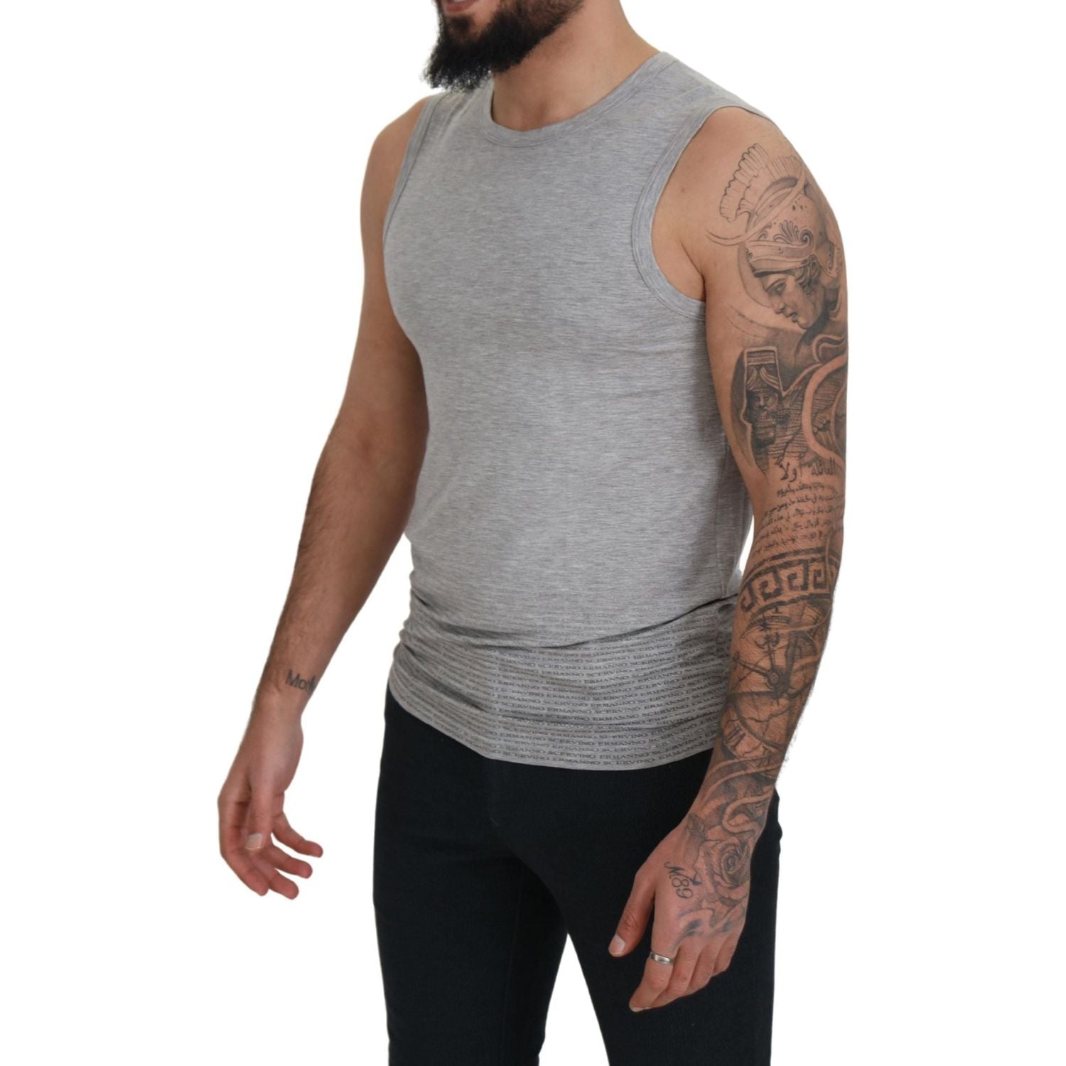 Ermanno Scervino Grey Sleeveless Men Pullover T-shirt