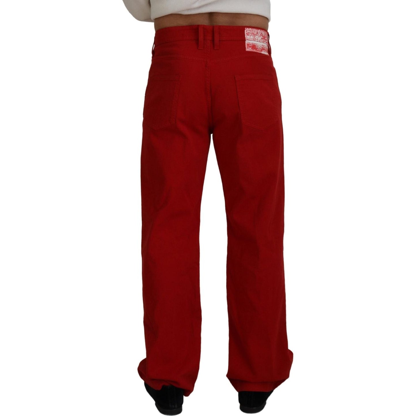 Dolce & Gabbana Chic Red Cotton Denim Pants Dolce & Gabbana