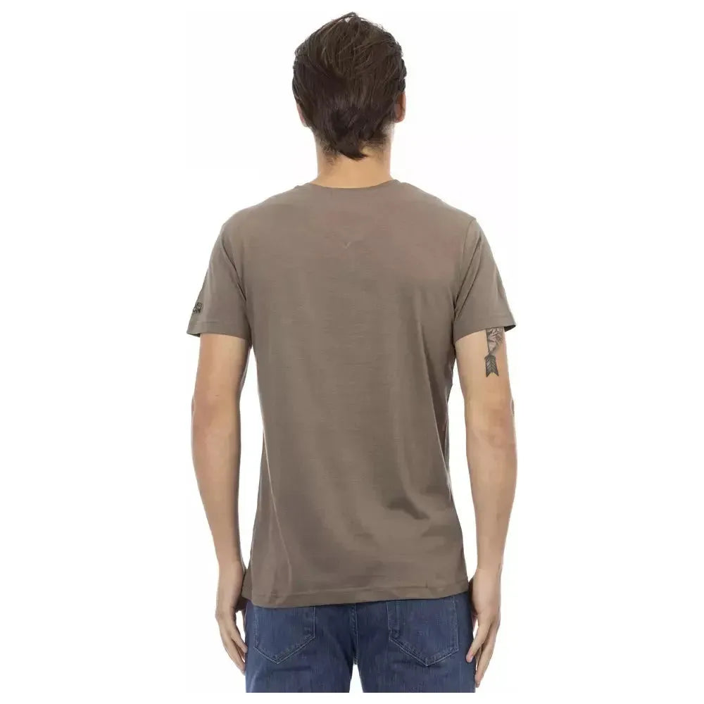 Trussardi Action Brown Cotton Men's V-Neck T-Shirt