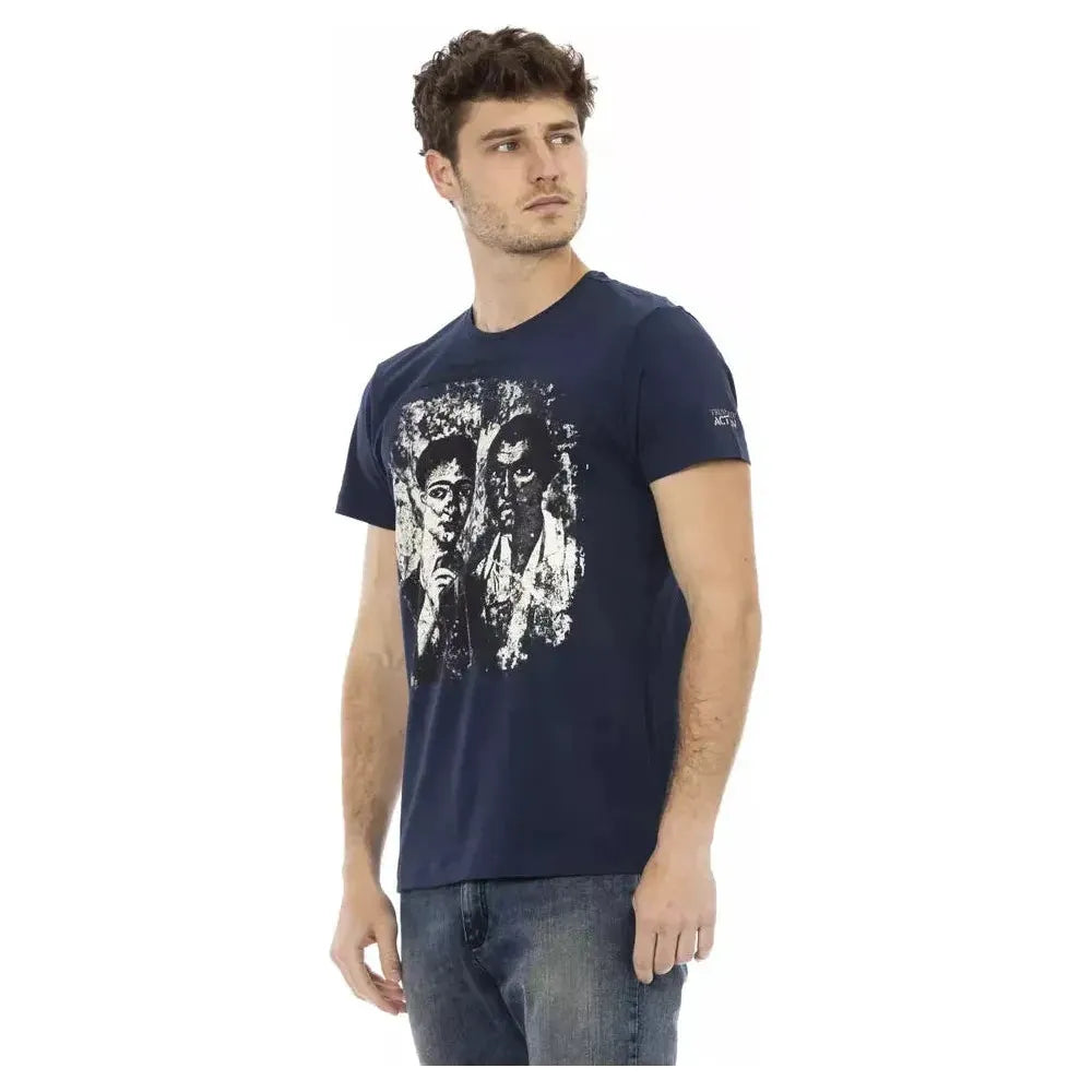 Trussardi Action Blue Cotton Men T-Shirt
