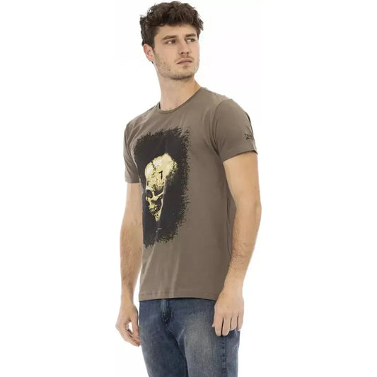 Trussardi Action Brown Cotton Men T-Shirt Trussardi Action