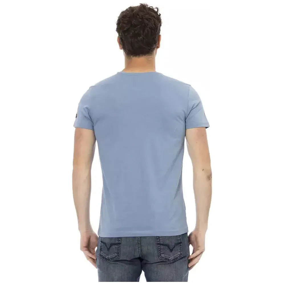 Trussardi Action Light Blue Cotton Men T-Shirt