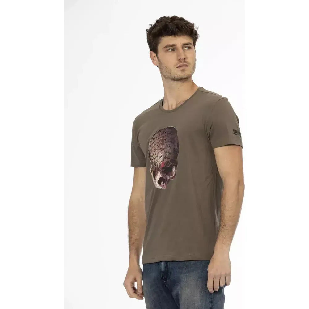 Trussardi Action Brown Cotton Men T-Shirt Trussardi Action