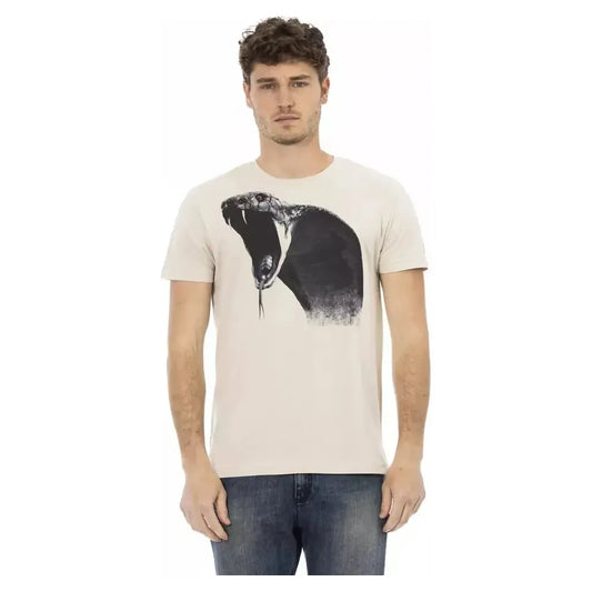 Trussardi Action Beige Cotton Men T-Shirt