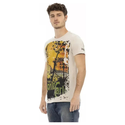 Trussardi Action Beige Cotton Men T-Shirt Trussardi Action