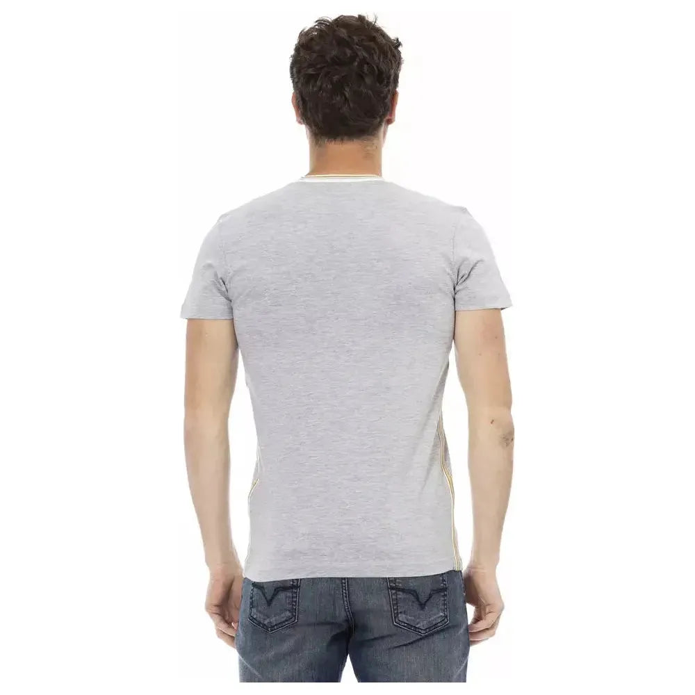 Trussardi Action Gray Cotton Men T-Shirt Trussardi Action