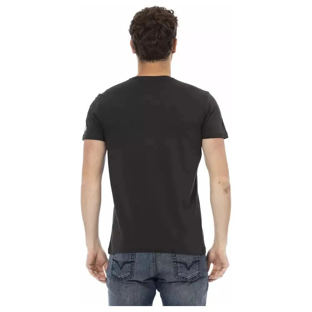 Trussardi Action Black Cotton Men T-Shirt Trussardi Action