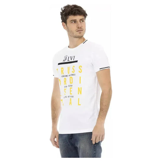 Trussardi Action White Cotton Men TShirt Trussardi Action