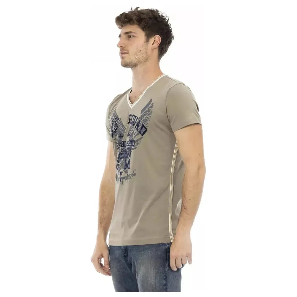 Trussardi Action Green Cotton Men T-Shirt Trussardi Action