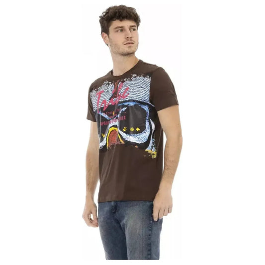 Trussardi Action Brown Cotton Men T-Shirt Trussardi Action