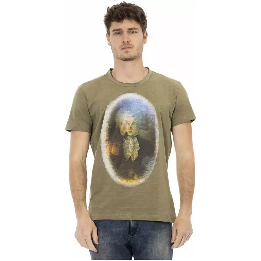 Trussardi Action Green Cotton Men T-Shirt Trussardi Action