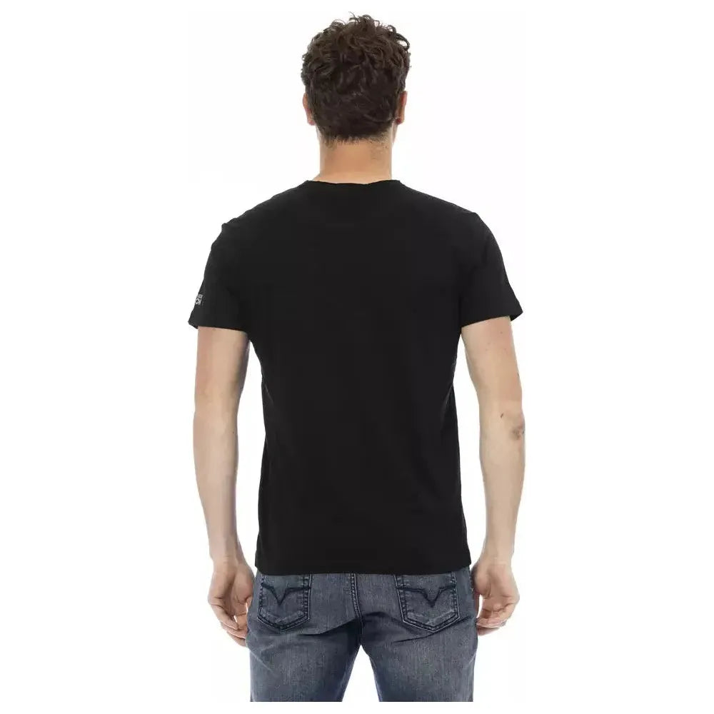 Trussardi Action Black Cotton Men T-Shirt Trussardi Action