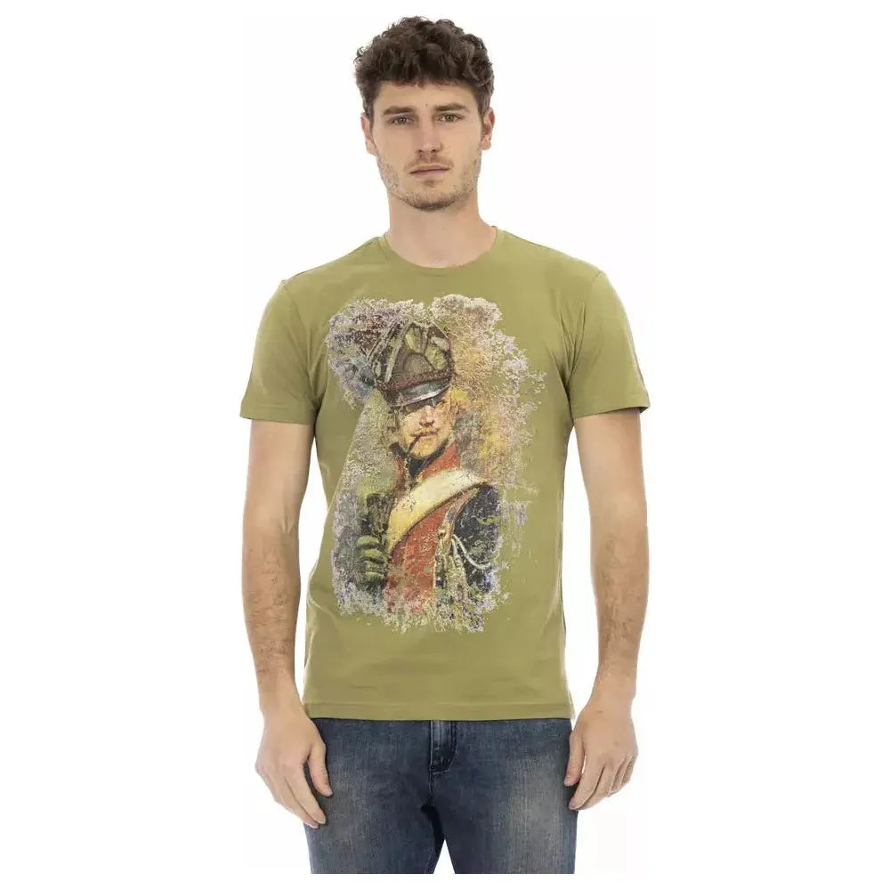 Trussardi Action Green Cotton Men T-Shirt Trussardi Action