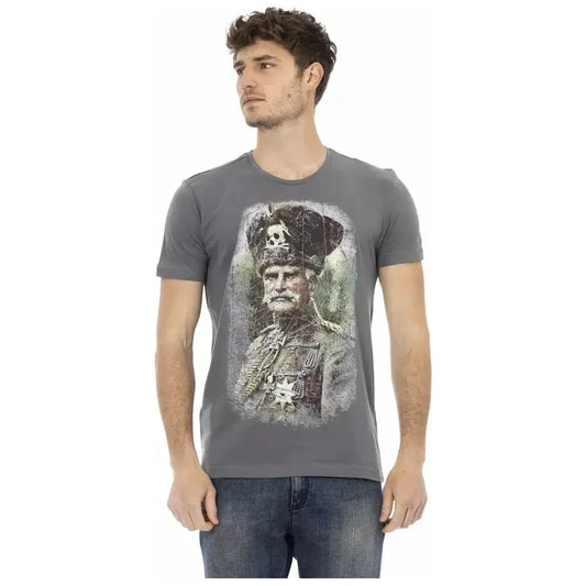 Trussardi Action Gray Cotton Men T-Shirt