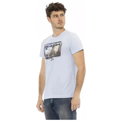 Trussardi Action Light Blue Cotton Men T-Shirt
