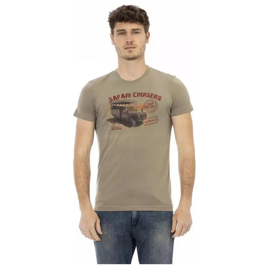 Trussardi Action Green Cotton Men T-Shirt Trussardi Action