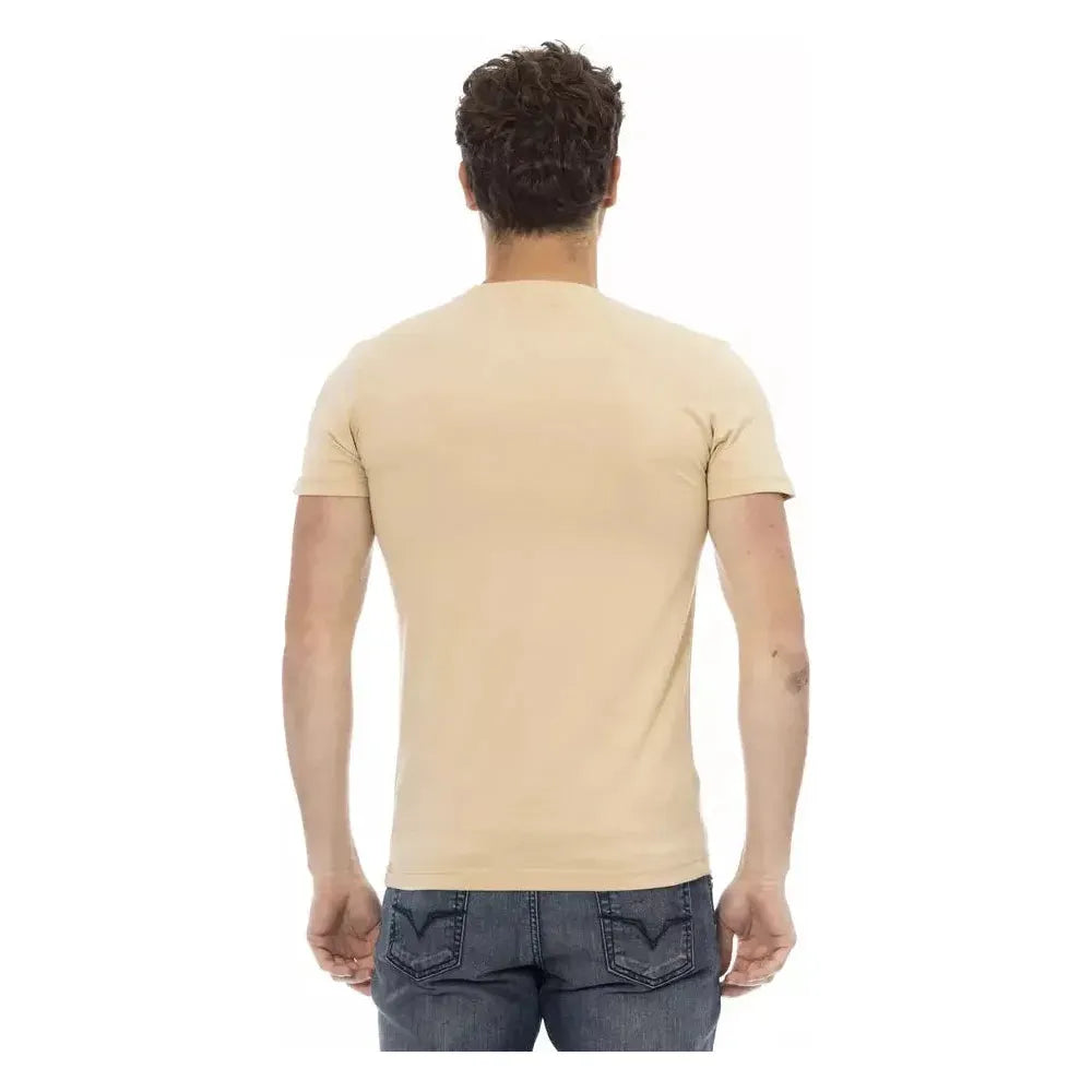 تي شيرت رجالي من Trussardi Action مصنوع من القطن باللون البيج