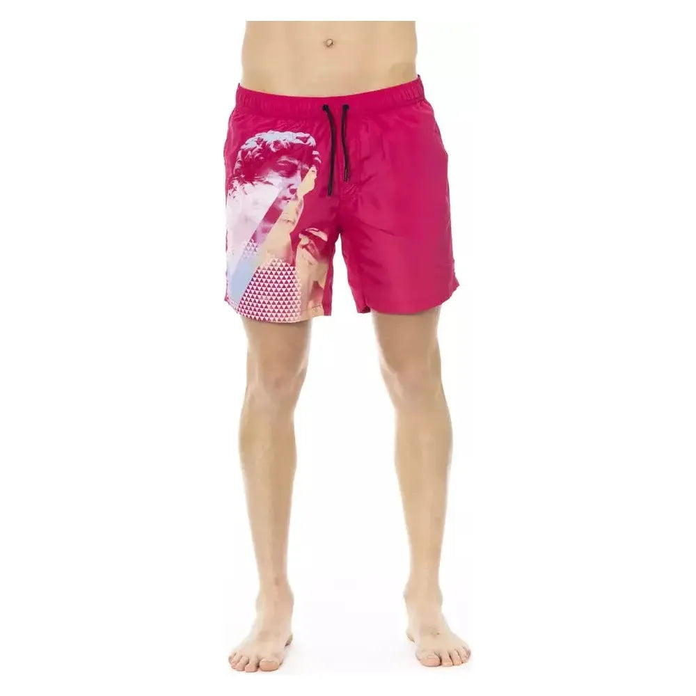 Bikkembergs Fuchsia Polyester Men Swim Short Bikkembergs Gray