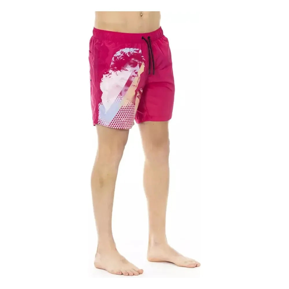 Bikkembergs Fuchsia Polyester Men Swim Short Bikkembergs Gray