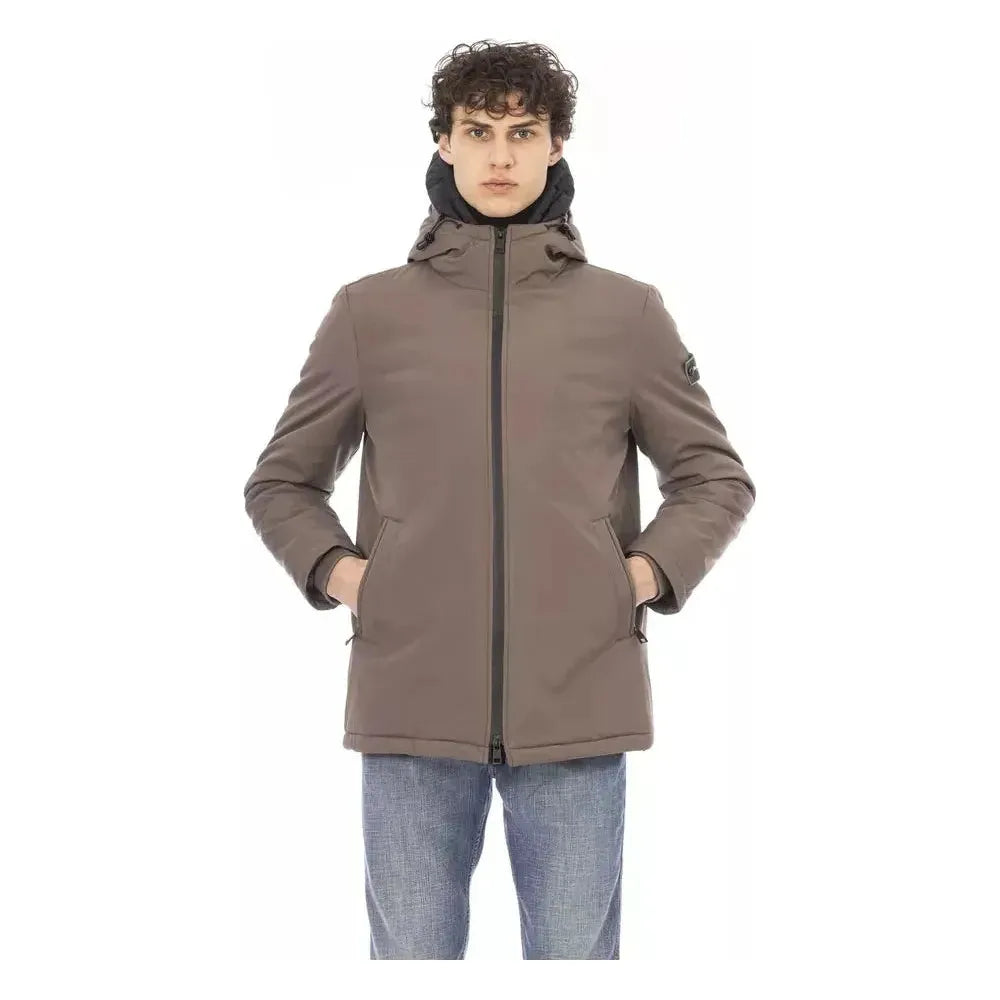 Baldinini Trend Beige Polyester Men Jacket Baldinini Trend