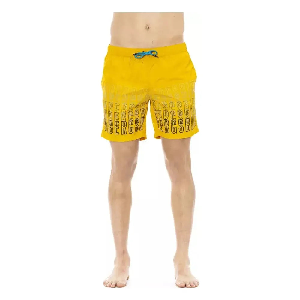 Bikkembergs Yellow Polyester Men Swim Short Bikkembergs