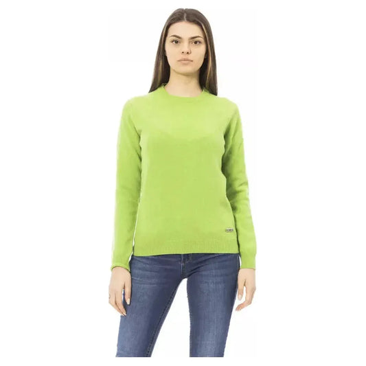 Baldinini Trend Green Wool Women Sweater Baldinini Trend Dark Khaki