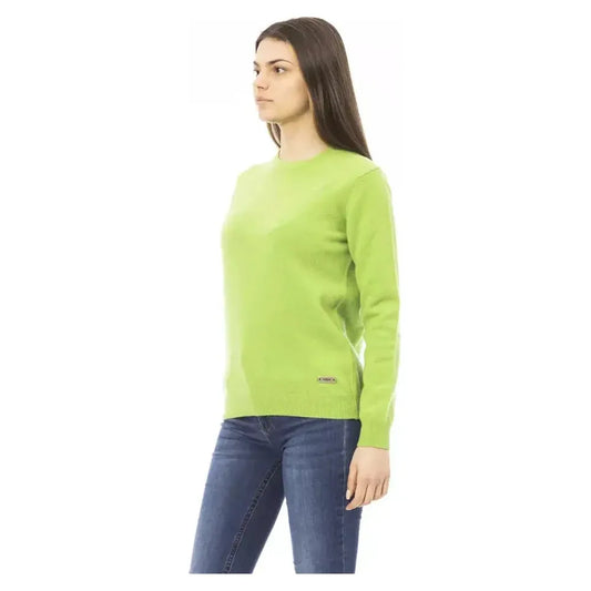 Baldinini Trend Green Wool Women Sweater Baldinini Trend Dark Khaki