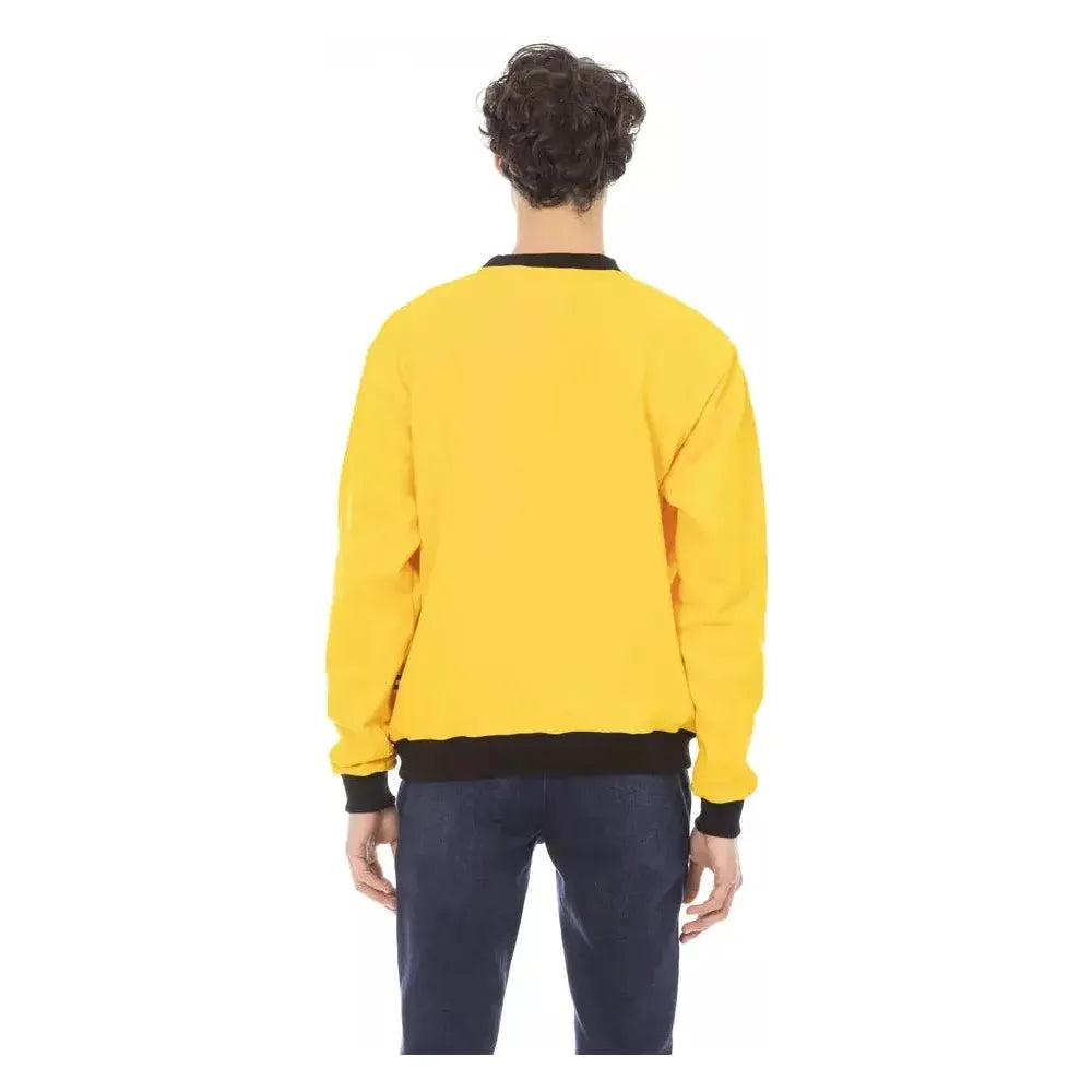 Baldinini Trend Yellow Cotton Men Sweater Baldinini Trend