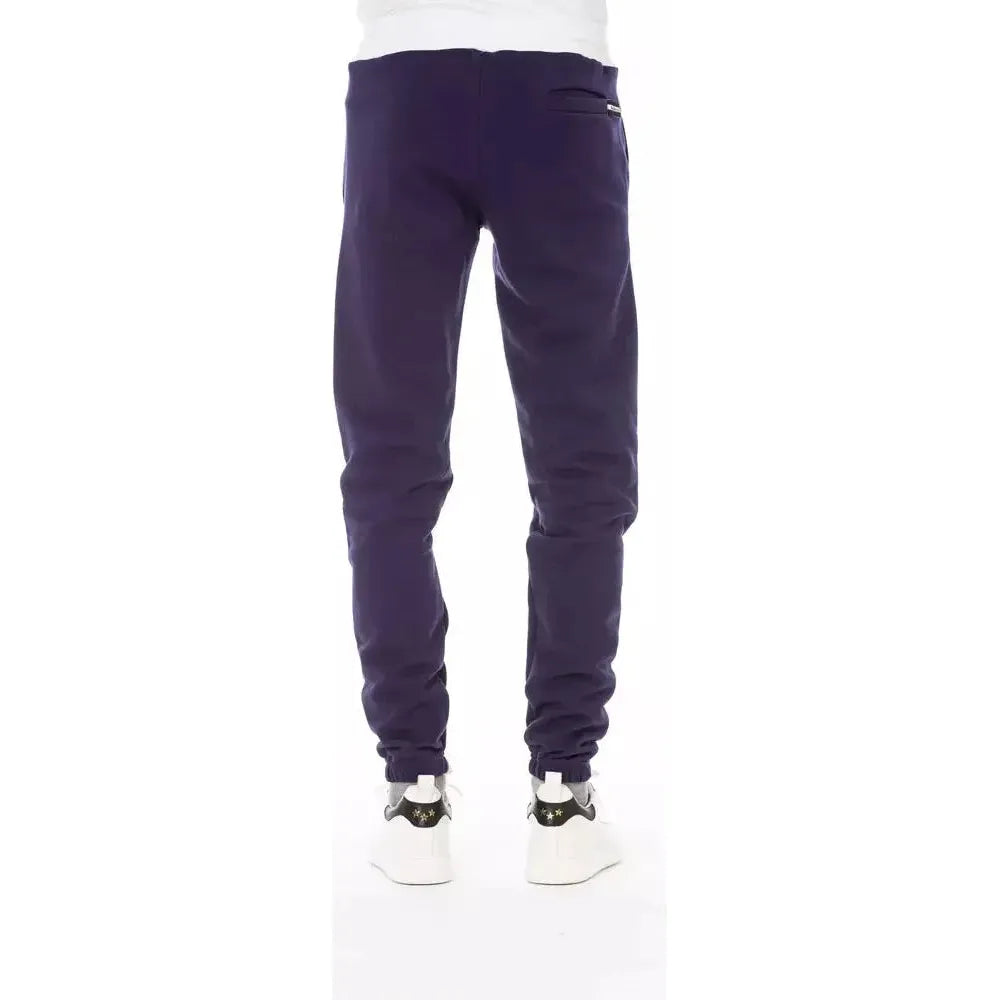 Baldinini Trend Purple Cotton Men Pant Baldinini Trend White Smoke