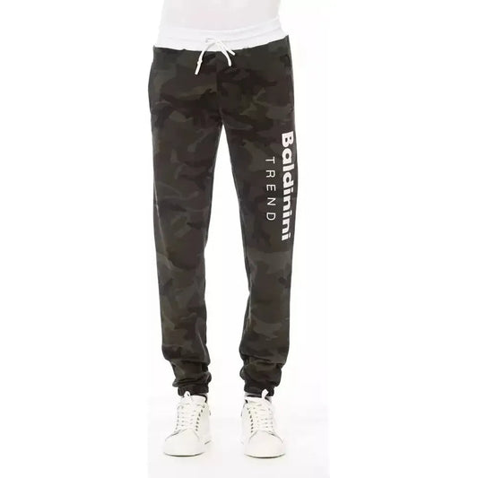 Baldinini Trend Green Cotton Men Sport Pant Baldinini Trend