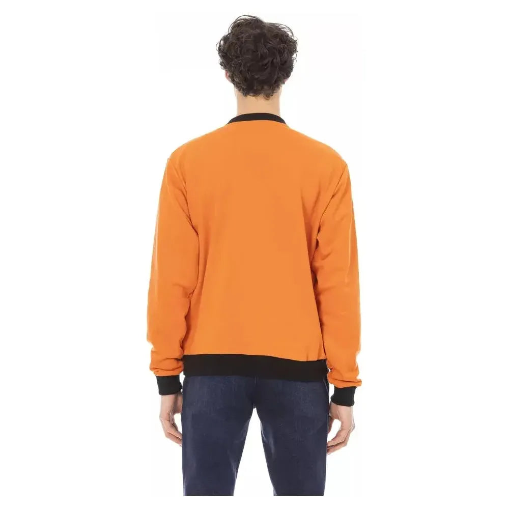 Baldinini Trend Orange Cotton Men Sweater Baldinini Trend