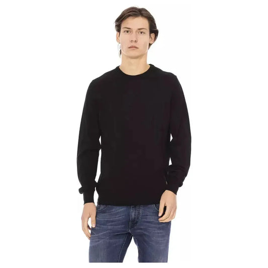 Baldinini Trend Black Fabric Men Sweater Baldinini Trend