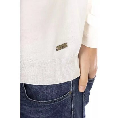 Baldinini Trend White Fabric Men's Turtleneck Sweater 1728,67345744032,Baldinini Trend,Clothing,M,Men,Men - Clothing,New with tags,S,Sweaters - Clothing,Sweaters - Men - Clothing,Turtlenecks - Sweaters - Clothing,White