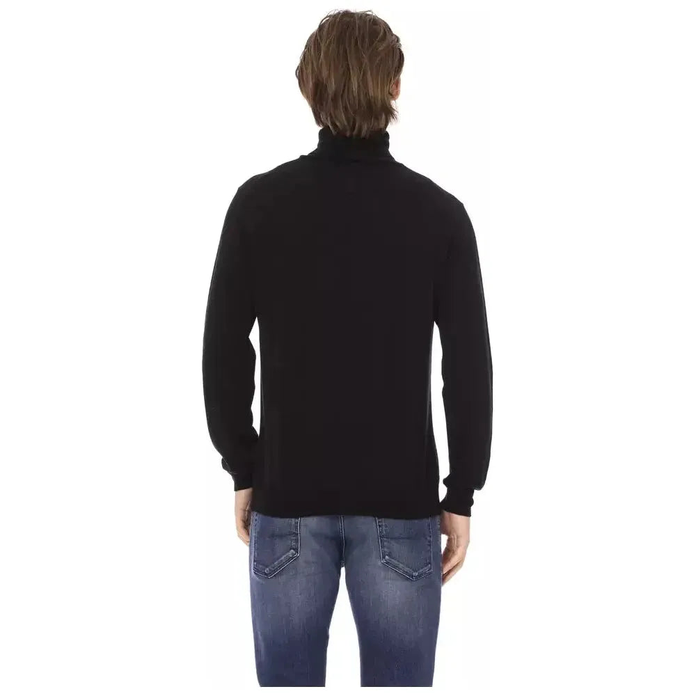 Baldinini Trend Black Fabric Men Sweater Turtleneck