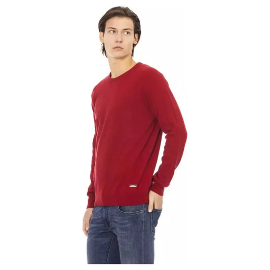 Baldinini Trend Red Wool Men Sweater Baldinini Trend