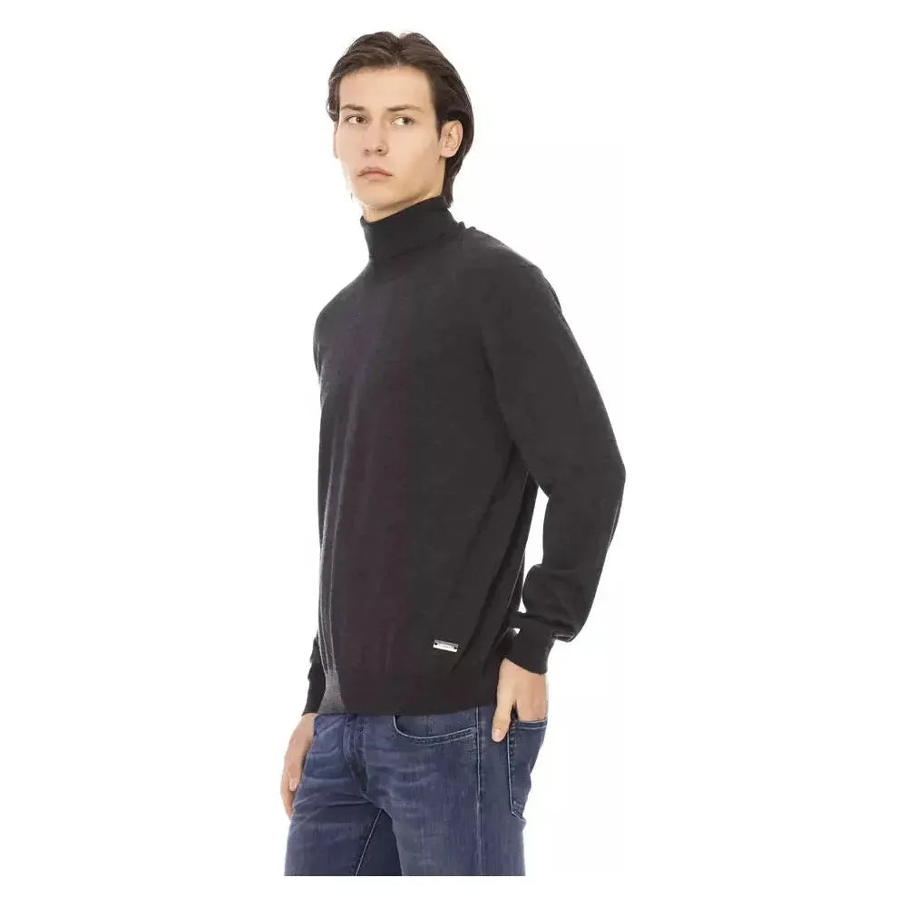 Baldinini Trend Brown Fabric Men Sweater Baldinini Trend Dark Slate Gray