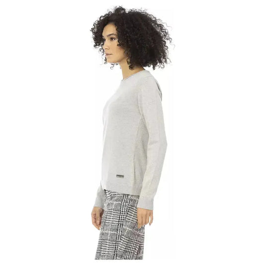 Baldinini Trend Gray Wool Women Sweater Baldinini Trend Light Gray