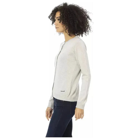 Baldinini Trend Gray Wool Women Sweater Baldinini Trend Light Gray