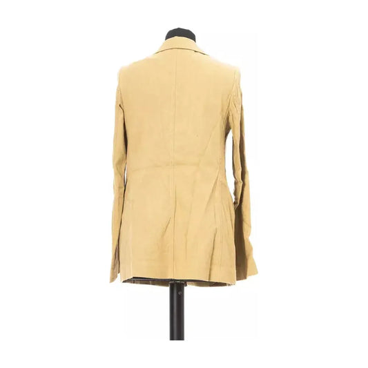 Jacob Cohen Beige Cotton Women Blazer Blazer Jacket Jacob Cohen Light Goldenrod