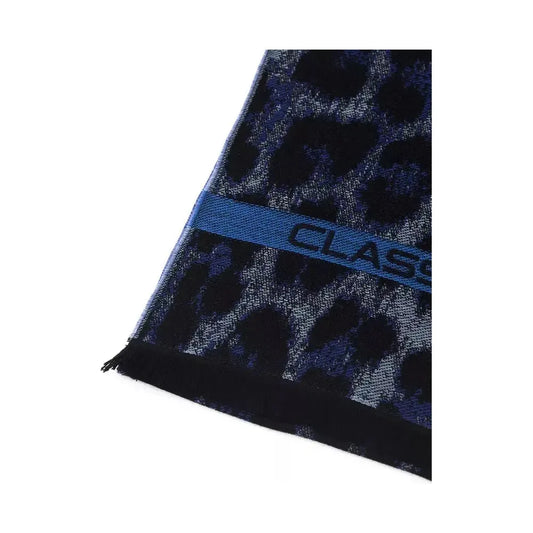 Cavalli Class Blue Wool Men Scarf Scarves Cavalli Class