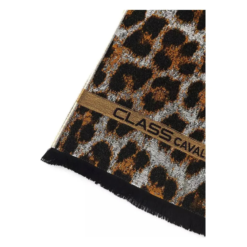 Cavalli Class Brown Wool Men Scarf Cavalli Class