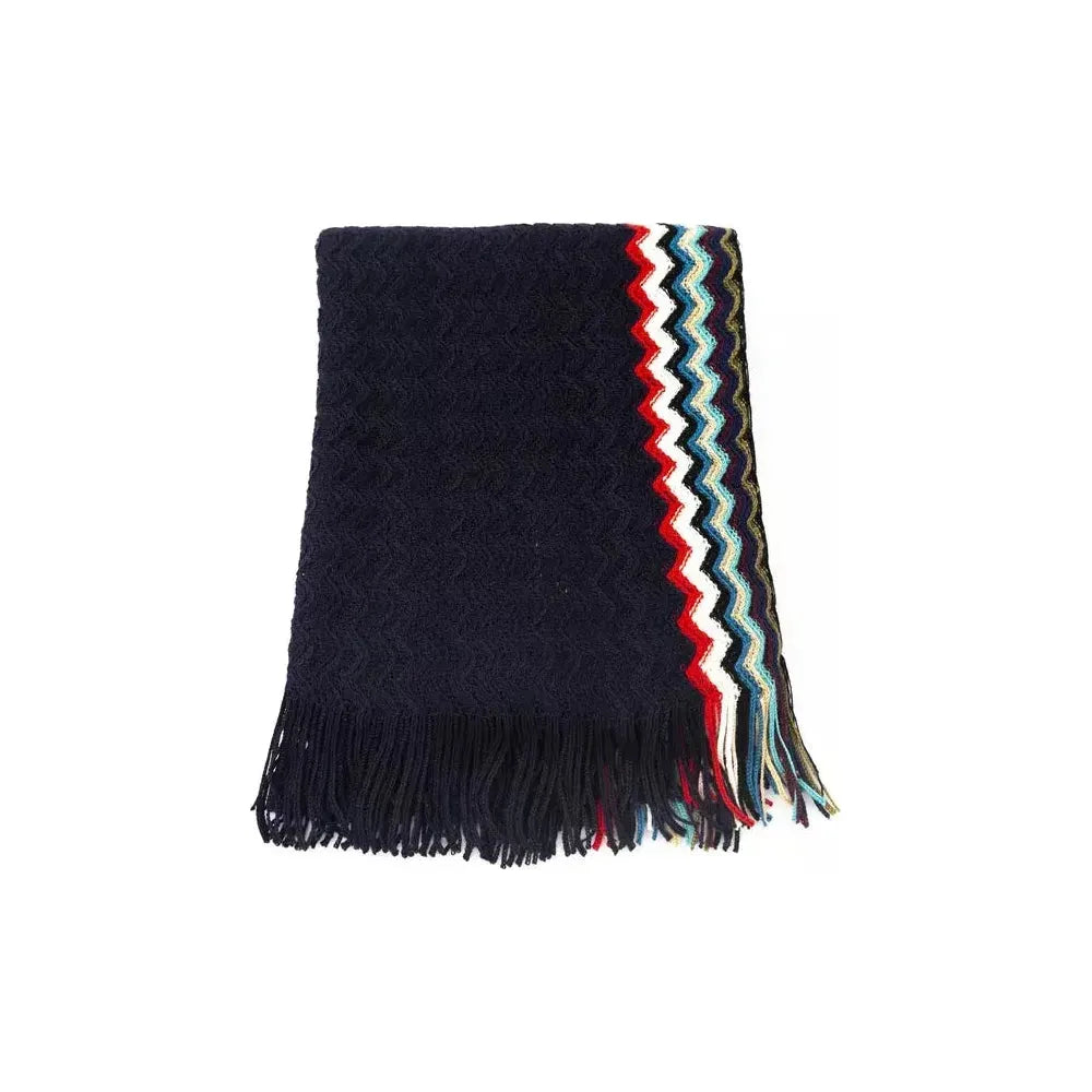 Missoni Black Wool Unisex Scarf Missoni