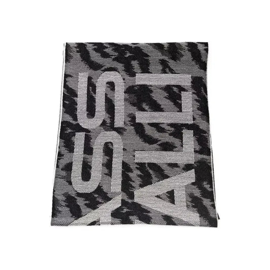Cavalli Class Gray Wool Men Scarf Cavalli Class
