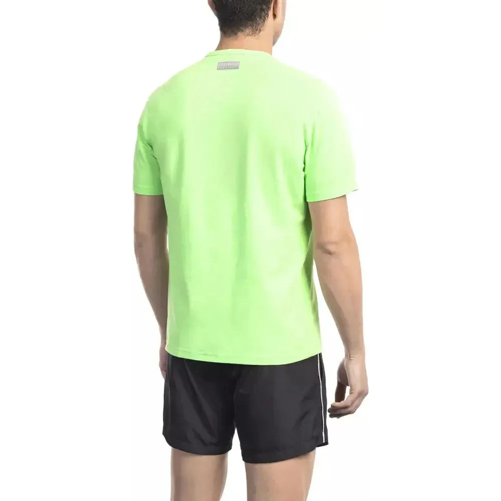 Bikkembergs Green Cotton Men T-Shirt Bikkembergs