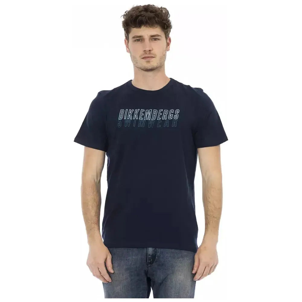 Bikkembergs Blue Cotton Men T-Shirt 1728,67345744032,Bikkembergs,Blue,Clothing,L,M,Men,Men - Clothing,New with tags,S,Sportswear - Clothing,T-Shirts - Clothing,T-Shirts - Men - Clothing,T-Shirts - Sportswear - Clothing,T-Shirts - T-Shirts - Clothing,XL