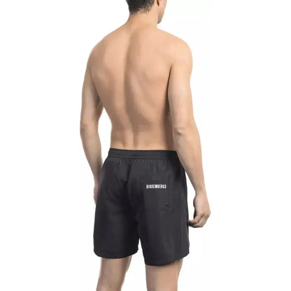 Bikkembergs Black Polyester Men Swim Short