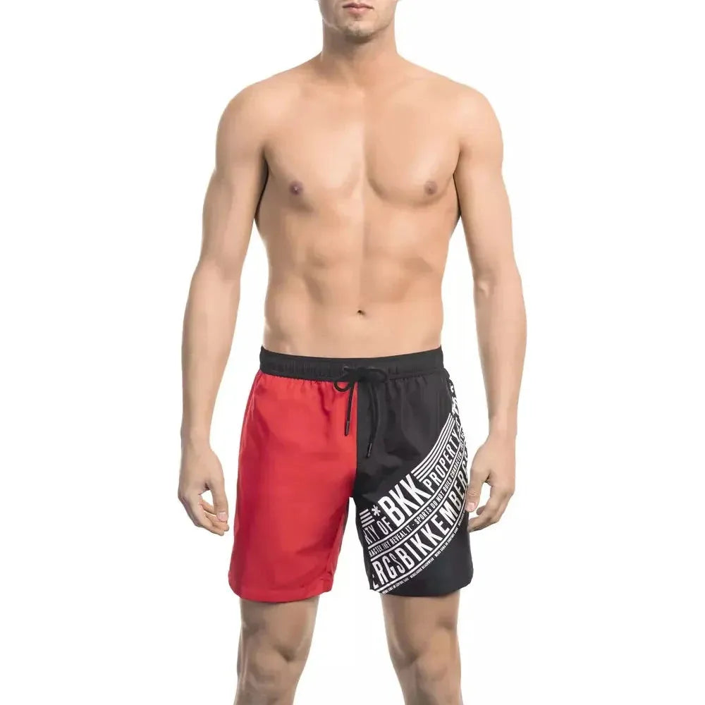 Bikkembergs "Red Polyester Men Swim Short" Bikkembergs